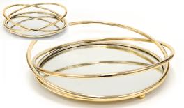 Δίσκος γάμου μεταλλικός στρογγυλός με καθρέπτη